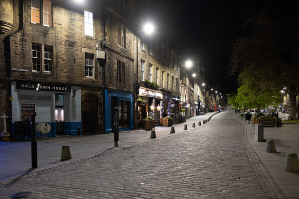 Grassmarket Street At Night In Edinburgh Picture Board by Artur Bogacki