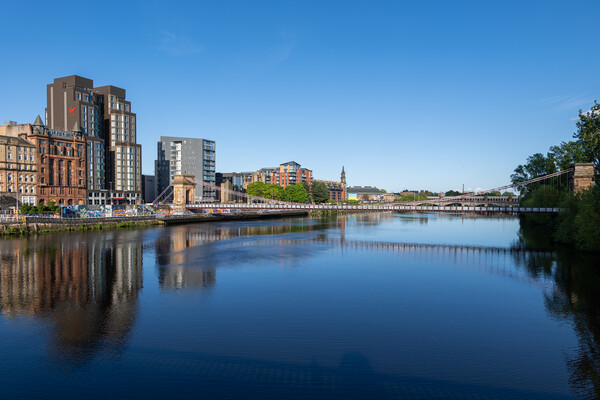 Glasgow City Center Skyline At River Clyde Picture Board by Artur Bogacki