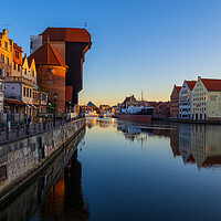Buy canvas prints of Sunrise River View Of Gdansk In Poland by Artur Bogacki
