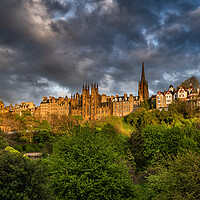 Buy canvas prints of Sunset At Edinburgh Old Town In Scotland by Artur Bogacki