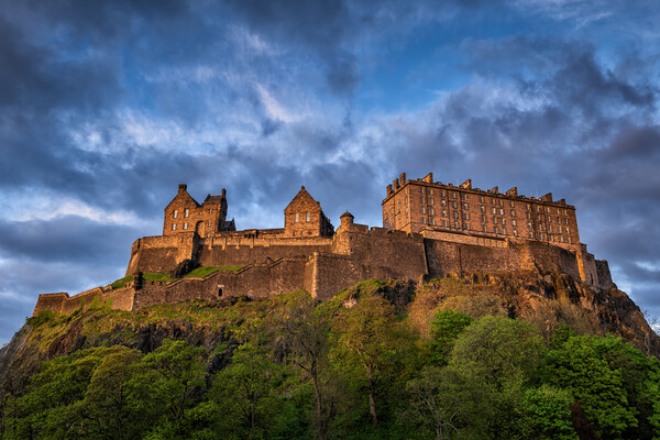 Edinburgh Castle At Sunset In Edinburgh Picture Board by Artur Bogacki