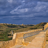 Buy canvas prints of Countryside From Cittadella Walls In Gozo, Malta by Artur Bogacki