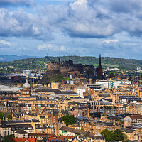Buy canvas prints of Edinburgh Cityscape With Old Town by Artur Bogacki