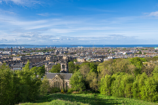 Edinburgh Cityscape With Leith District Picture Board by Artur Bogacki