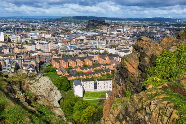City Of Edinburgh From Above Picture Board by Artur Bogacki