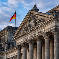 Buy canvas prints of The Reichstag Pediment In Berlin by Artur Bogacki