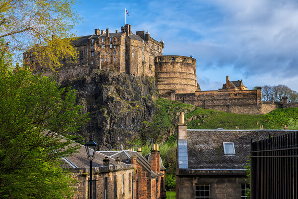 Edinburgh Castle From Vennel Steps Picture Board by Artur Bogacki