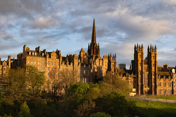 Edinburgh Old Town At Sunset In Scotland Picture Board by Artur Bogacki