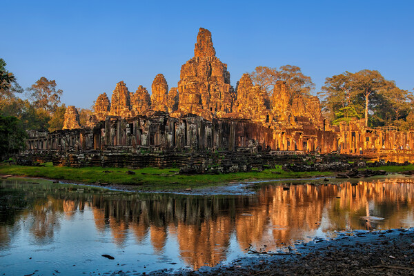 Bayon Temple At Sunset In Cambodia Picture Board by Artur Bogacki