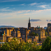 Buy canvas prints of Edinburgh Old Town Skyline At Sunset by Artur Bogacki