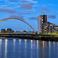 Buy canvas prints of Clyde Arc Bridge At Night In Glasgow by Artur Bogacki