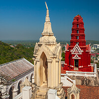 Buy canvas prints of Red Pagoda Chedi Daeng In Phetchaburi by Artur Bogacki