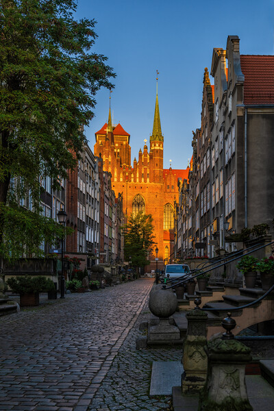 Sunrise At Mariacka Street In Old Town Of Gdansk Picture Board by Artur Bogacki