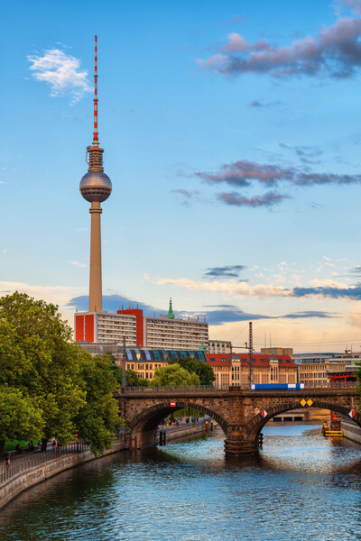 Berlin Mitte City Skyline Picture Board by Artur Bogacki