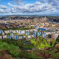 Buy canvas prints of Edinburgh Cityscape Hilltop View by Artur Bogacki