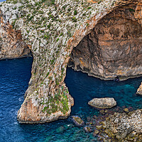 Buy canvas prints of Blue Grotto Sea Cavern In Malta by Artur Bogacki