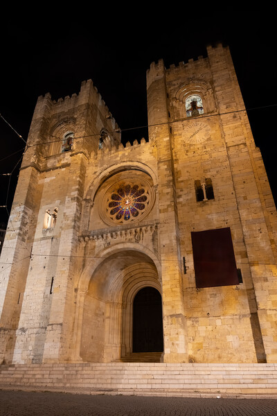 Lisbon Cathedral At Night In Portugal Picture Board by Artur Bogacki