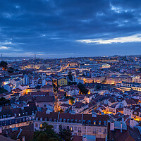 Buy canvas prints of Lisbon City Evening Cityscape by Artur Bogacki