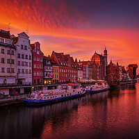 Buy canvas prints of Gdansk City Skyline At Twilight In Poland by Artur Bogacki