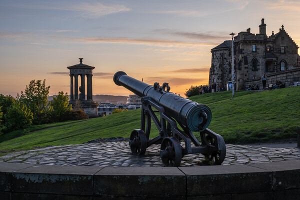Portuguese Cannon On Calton Hill In Edinburgh Picture Board by Artur Bogacki