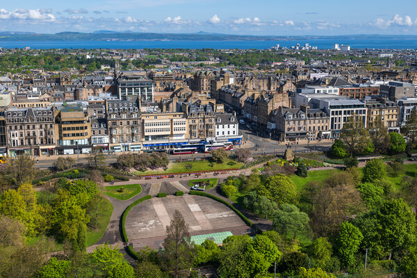 Edinburgh City Center From Above Picture Board by Artur Bogacki