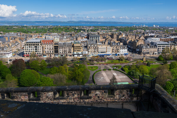 Edinburgh City View From The Castle Picture Board by Artur Bogacki