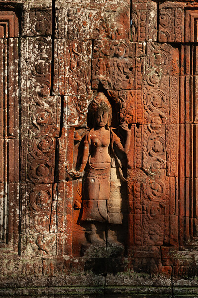Apsara Devata Relief Of Banteay Kdei Temple Picture Board by Artur Bogacki