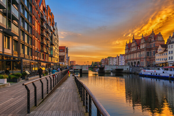 Sunset in City of Gdansk in Poland Picture Board by Artur Bogacki