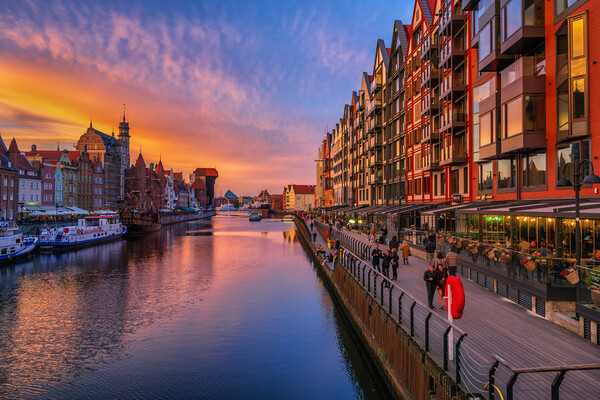 Sunset in City of Gdansk Picture Board by Artur Bogacki