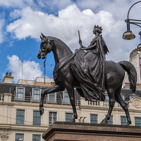 Buy canvas prints of Queen Victoria Equestrian Statue In Glasgow by Artur Bogacki