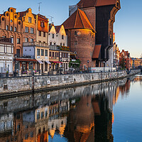 Buy canvas prints of Crane in Old Town of Gdansk at Sunrise by Artur Bogacki