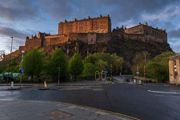 Edinburgh Castle At Sunset From Castle Terrace Picture Board by Artur Bogacki