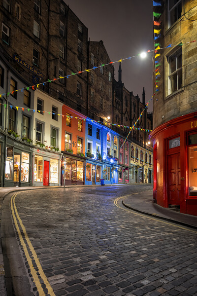 Victoria Street In Edinburgh At Night Picture Board by Artur Bogacki
