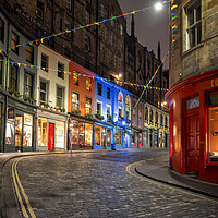 Buy canvas prints of Victoria Street In Edinburgh At Night by Artur Bogacki