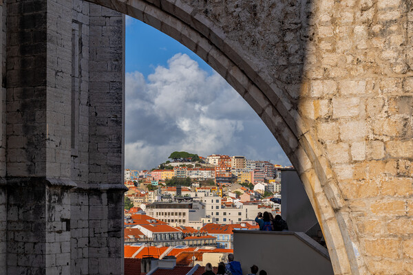Lisbon Through Arch Of Canvo Convent Picture Board by Artur Bogacki
