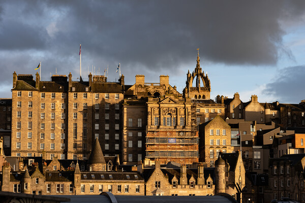 Old Town in City of Edinburgh at Sunset Picture Board by Artur Bogacki
