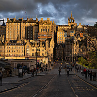 Buy canvas prints of Old Town of Edinburgh City at Sunset in Scotland by Artur Bogacki