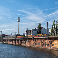 Buy canvas prints of Jannowitzbrucke Train Station At River Spree In Berlin by Artur Bogacki