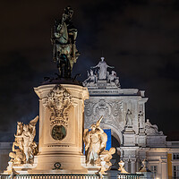 Buy canvas prints of King Jose I and Rua Augusta At Night In Lisbon by Artur Bogacki