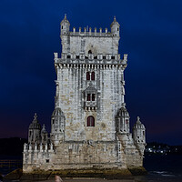 Buy canvas prints of Belem Tower At Night In Lisbon by Artur Bogacki