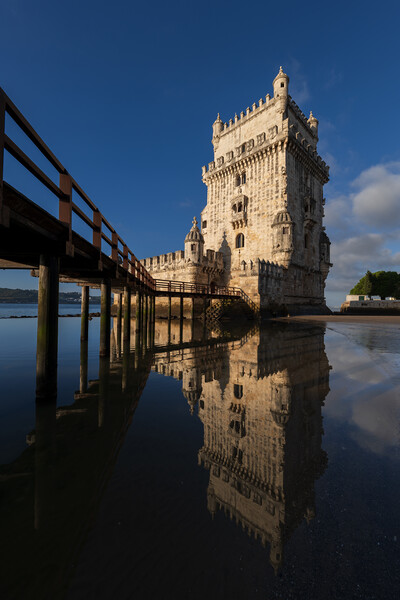 Belem Tower With Mirror Reflection In Water Picture Board by Artur Bogacki