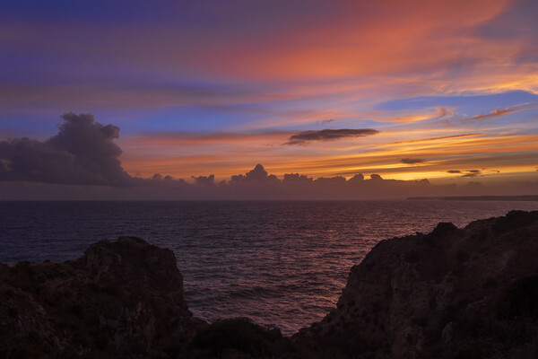 Algarve Coastline At Sunset In Portugal Picture Board by Artur Bogacki
