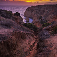 Buy canvas prints of Algarve Coast At Sunset In Portugal by Artur Bogacki