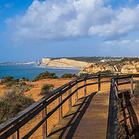 Buy canvas prints of Algarve Landscape With Boardwalk In Portugal by Artur Bogacki