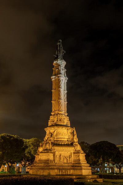 Albuquerque Monument At Night In Lisbon Picture Board by Artur Bogacki