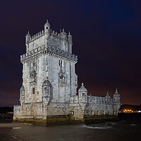 Buy canvas prints of Belem Tower By Night In Lisbon by Artur Bogacki