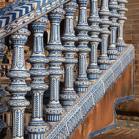 Buy canvas prints of  Bridge Balustrade Decorated With Azulejos Tiles by Artur Bogacki