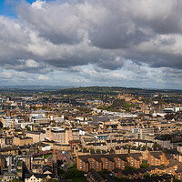 Buy canvas prints of Edinburgh City Aerial View Cityscape by Artur Bogacki