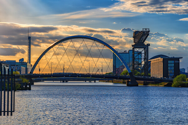Clyde Arc Bridge At Sunset In Glasgow Picture Board by Artur Bogacki