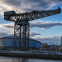 Buy canvas prints of Finnieston Crane and OVO Hydro in Glasgow by Artur Bogacki